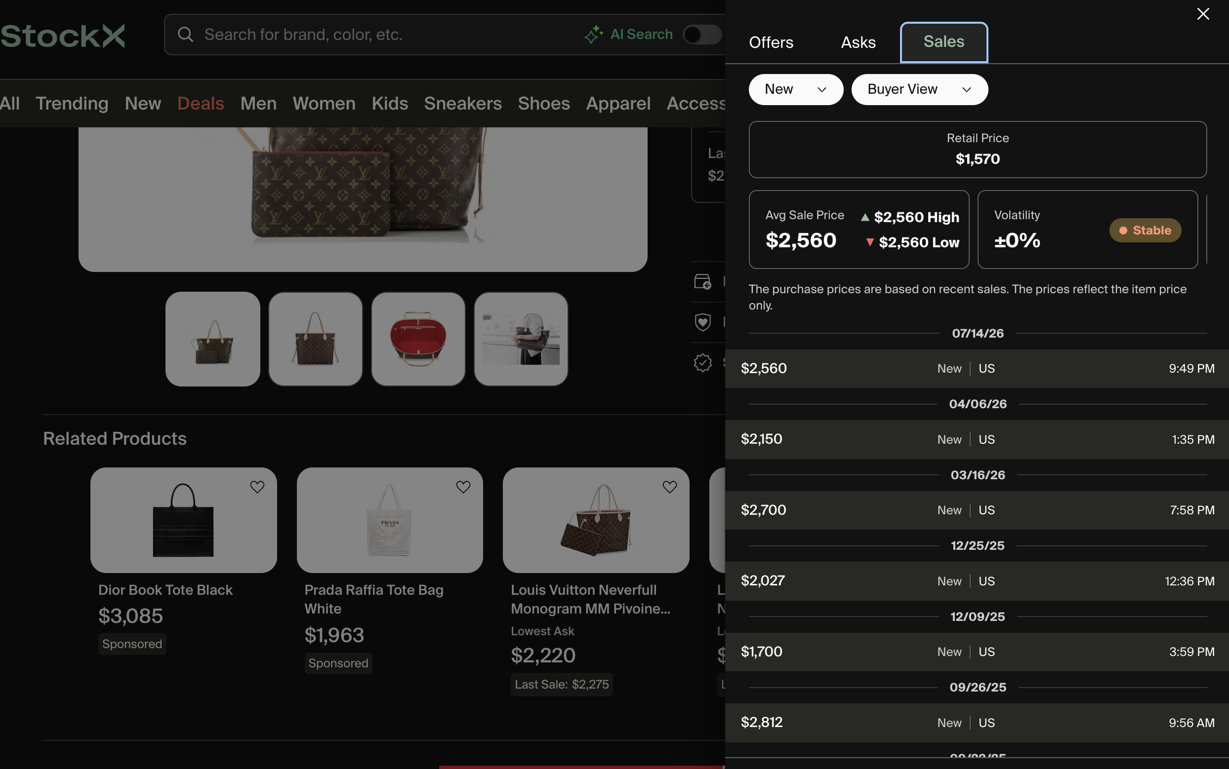 Ask/buy example